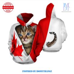 Canada Kitten Cat Lover Printed 3D Printed Hoodie