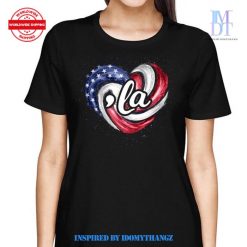 Comma La Kamala Harris Wave Heart Nation Flag Shirt