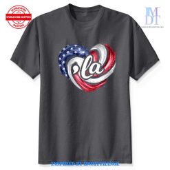 Comma La Kamala Harris Wave Heart Nation Flag Shirt