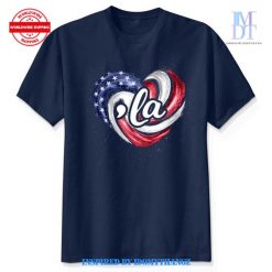 Comma La Kamala Harris Wave Heart Nation Flag Shirt