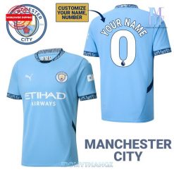 EPL Manchester City FC 20242025 Home Kit Custom Football Jersey