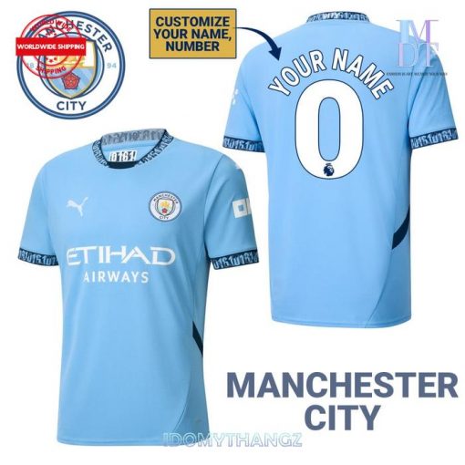 EPL Manchester City FC 2024/2025 Home Kit Custom Football Jersey