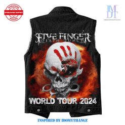 Five Finger Death Punch World Tour 2024 Sleeveless Denim Jacket