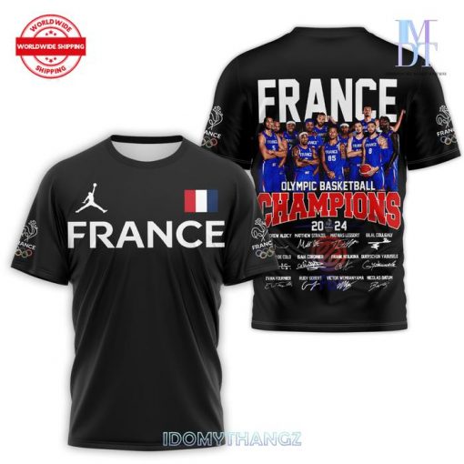 France Olympic Basketball Champions 2024 3D Shirt