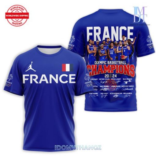 France Olympic Basketball Champions 2024 3D Shirt