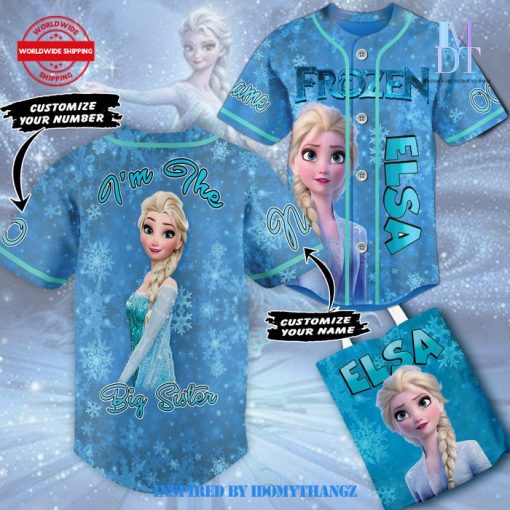 Frozen Elsa Big Sister Custom Baseball Jersey