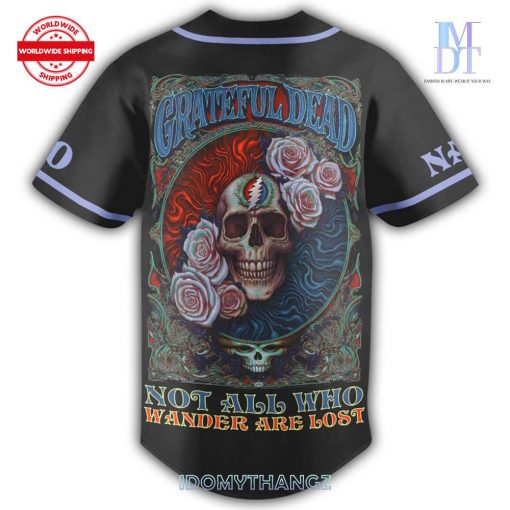 Grateful Dead Not All Who Wander Are Lost Baseball Jersey