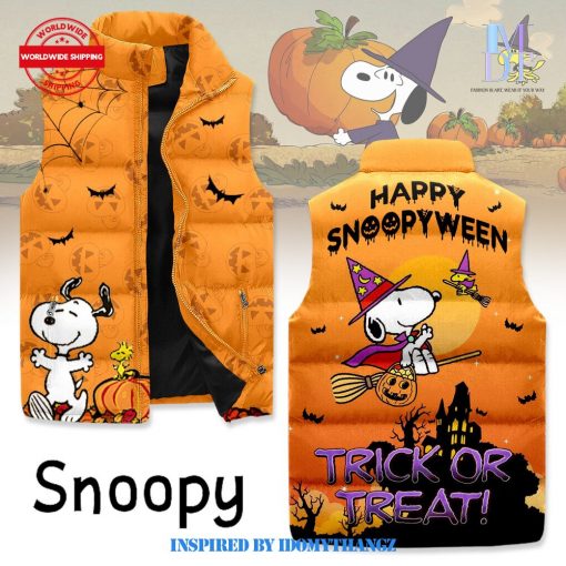 Happy Snoopyween Snoopy Halloween Puffer Sleeveless Jacket