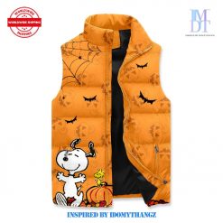 Happy Snoopyween Snoopy Halloween Puffer Sleeveless Jacket