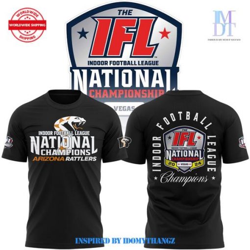 IFL National Championship Arizona Rattlers 2024 Black 3D Shirt