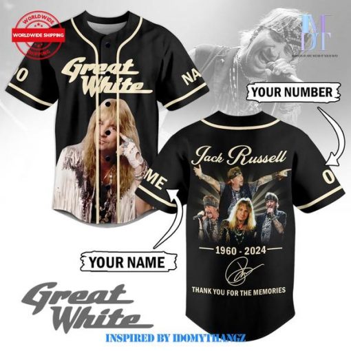 Jack Russell Great White Thank You Baseball Jersey