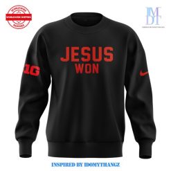 Limited Edition Ohio State JESUS WON BIG Black Sweatshirt 2024