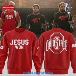 Limited Edition Ohio State JESUS WON BIG Red Sweatshirt 2024