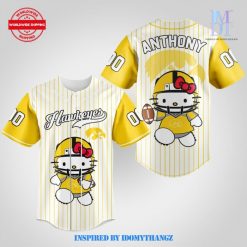 NCAA Iowa Hawkeyes x Hello Kitty Custom Baseball Jersey