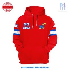 NCAA Kansas Jayhawk 2024 Big 12 Red Rock Chalk Limited Hoodie