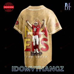 NFL Champions 2024 San Francisco 49ers Steve Young MVP The Lefty Baseball Jersey 3