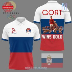 Novak Djokovic GOAT Wins Gold Olympic Paris 2024 Polo Shirt