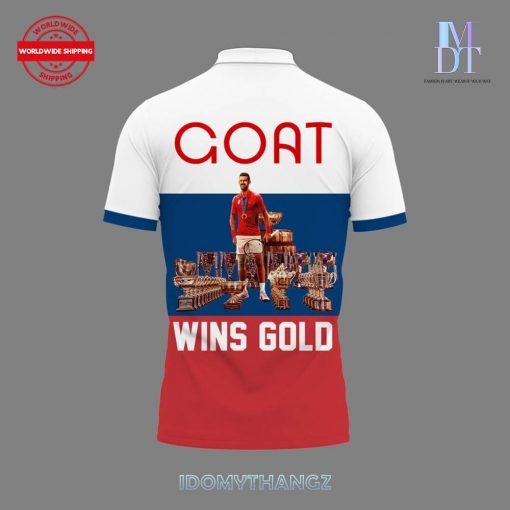 Novak Djokovic GOAT Wins Gold Olympic Paris 2024 Polo Shirt