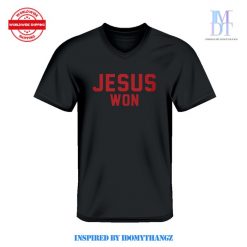 Ohio State 2024 Football Jesus Won Black VNeck Shirt