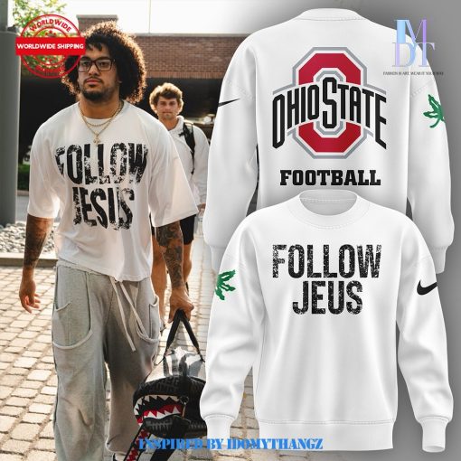 Ohio State Football Follow Jesus White Nike Sweatshirt