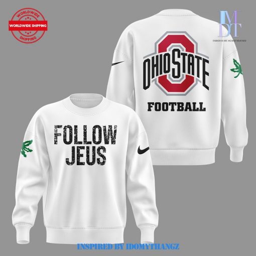 Ohio State Football Follow Jesus White Nike Sweatshirt