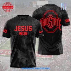 Ohio State Football Jesus Won 2024 Black T-Shirt