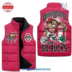 Ohio State Go Bucks Red Puffer Sleeveless Jacket