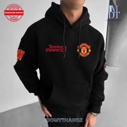 Oversized Manchester United Football Print Hoodie