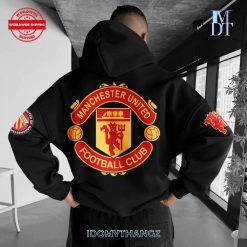 Oversized Manchester United Football Print Hoodie