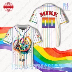 Paris Olympics Games LGBT Custom Rainbow Baseball Jersey