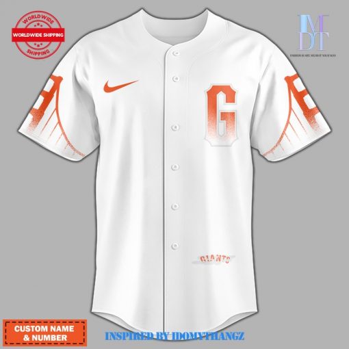 Personalization San Francisco Giants White Orange Baseball Jersey