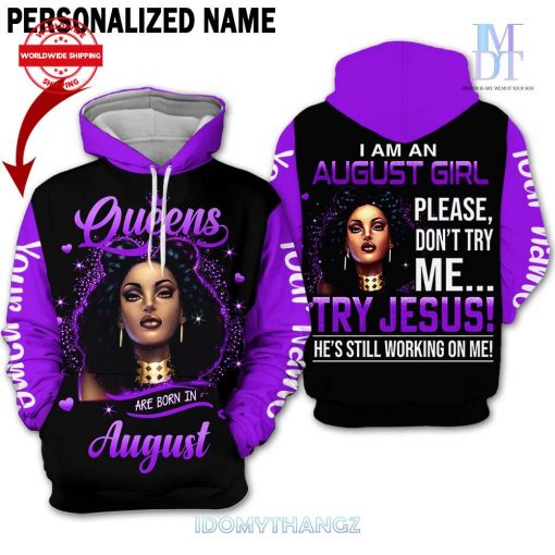 Personalized Name August Girl 3D All Over Printed Clothes Hoodie