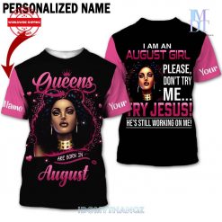 Personalized Name Queen Are Born In August TShirt