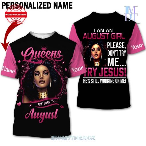 Personalized Name Queen Are Born In August Shirt