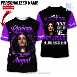 Personalized Name Queen Are Born In August TShirt