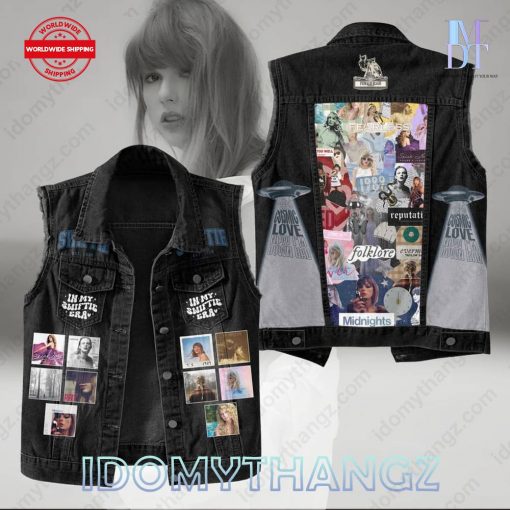 Taylor Swift In My Swiftie Era Sleeveless Denim Jacket