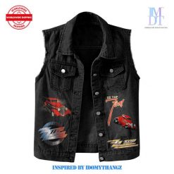 ZZ Top Turn On Turn Up Rock Out Sleeveless Denim Jacket