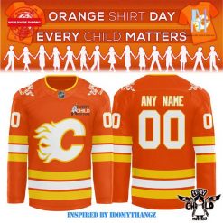 2024 Calgary Flames Orange Shirt Day Every Child Matters Hockey Jersey