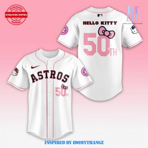 2024 Houston Astros x Hello Kitty Night White Baseball Jersey