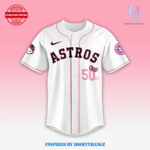 2024 Houston Astros x Hello Kitty Night White Baseball Jersey