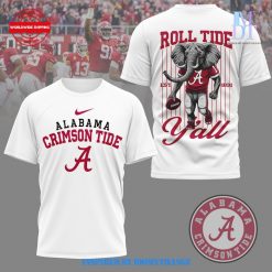 Alabama Crimson Tide Roll Tide Y’all White Shirt