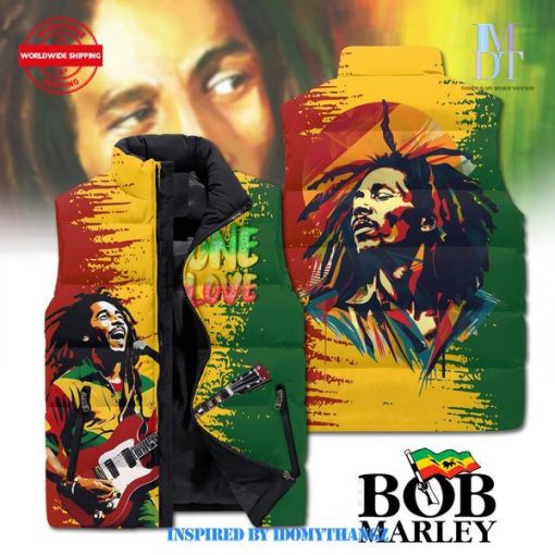 Bob Marley One Love Sleeveless Puffer Jacket