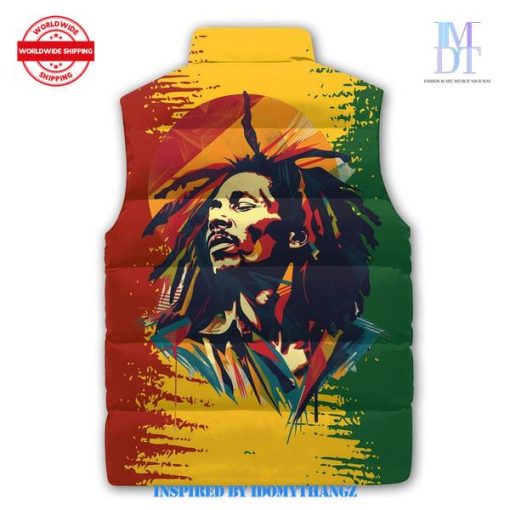 Bob Marley One Love Sleeveless Puffer Jacket