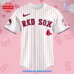 Boston Red Sox Hello Kitty 2024 Pink Stripe Baseball Jersey