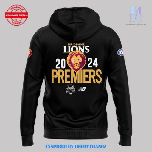 Brisbane Lions AFL 2024 Champions Black Sweatshirt