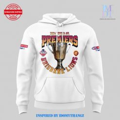 Brisbane Lions AFL 2024 Champions White Hoodie