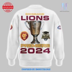 Brisbane Lions AFL 2024 Champions White Sweatshirt