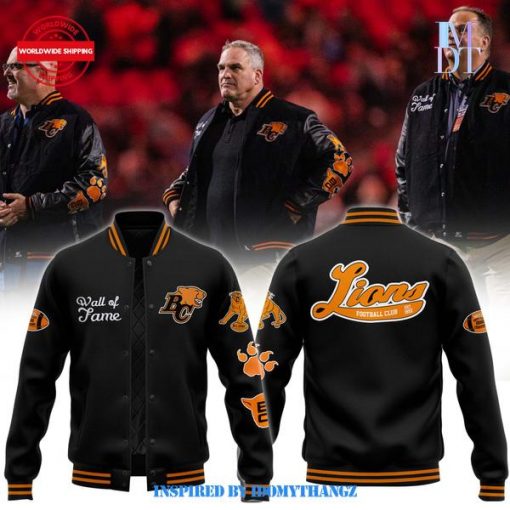 British Columbia Lions Wall of Fame 2024 Baseball Jacket