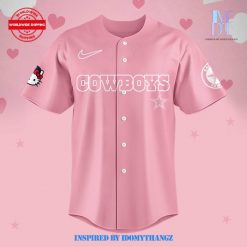 Dallas Cowboys Hello Kitty 2024 Pink Baseball Jersey