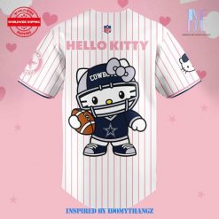 Dallas Cowboys Hello Kitty 2024 Pinstripe Baseball Jersey